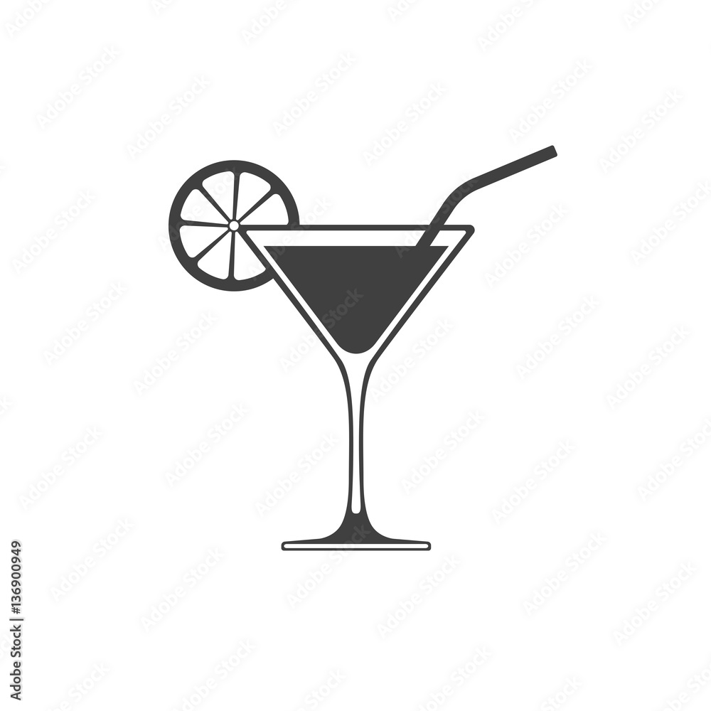 Cocktail icon vector placed on white background Cocktail icon vector placed on white background