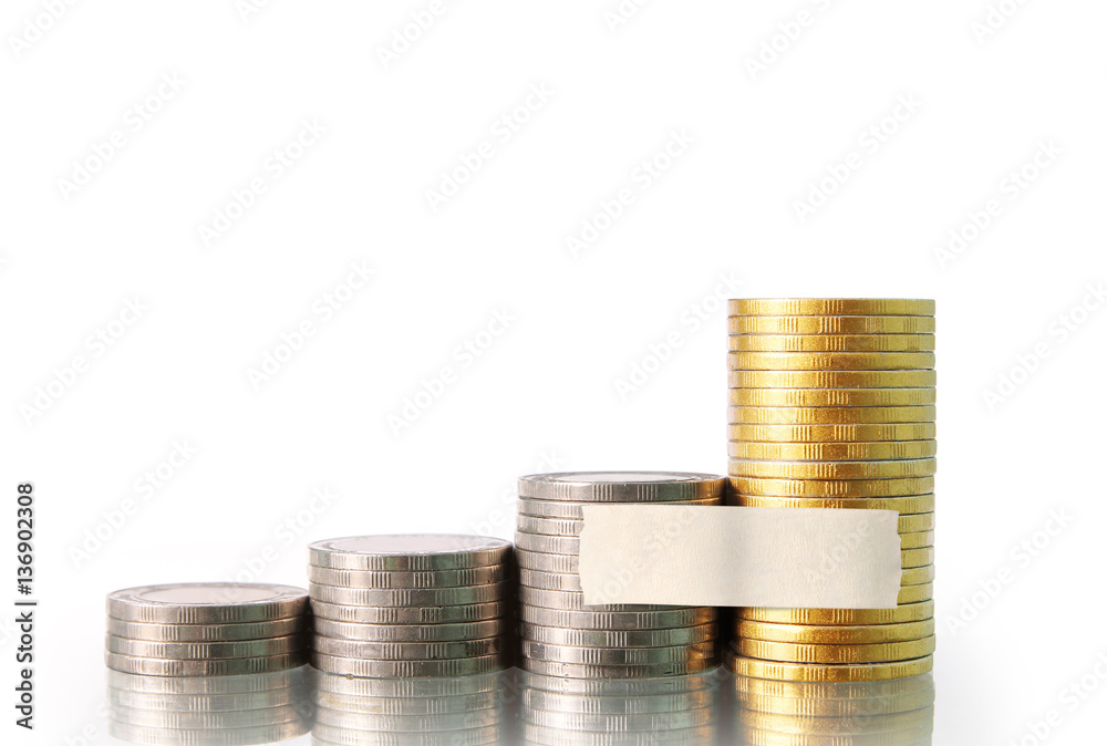 Coins graph stock market