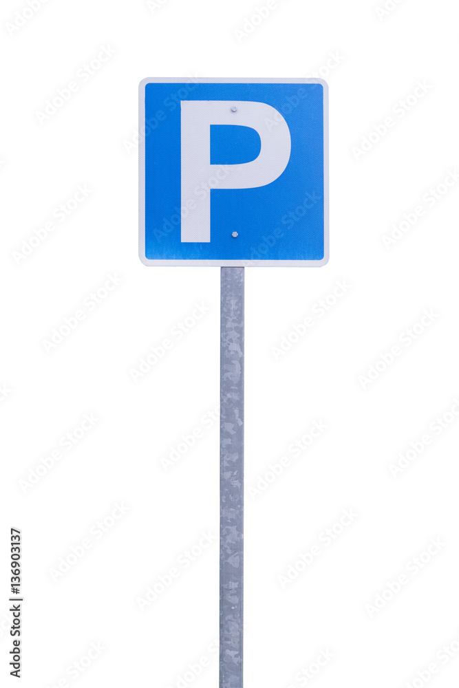 Parking sign isolated on white background. Parking sign isolated on white background.