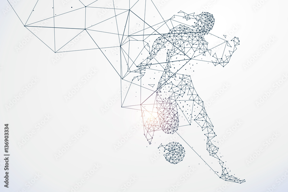 Obraz Sport grafika cząsteczki, połączenie sieciowe zamienione, ilustracji wektorowych.