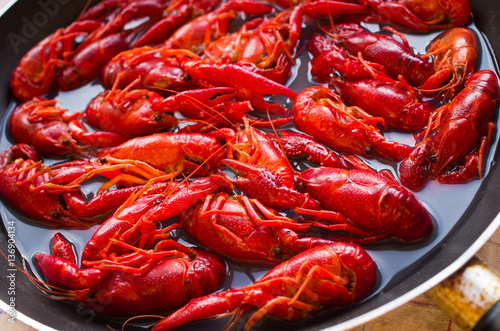 Crayfish on the pan
