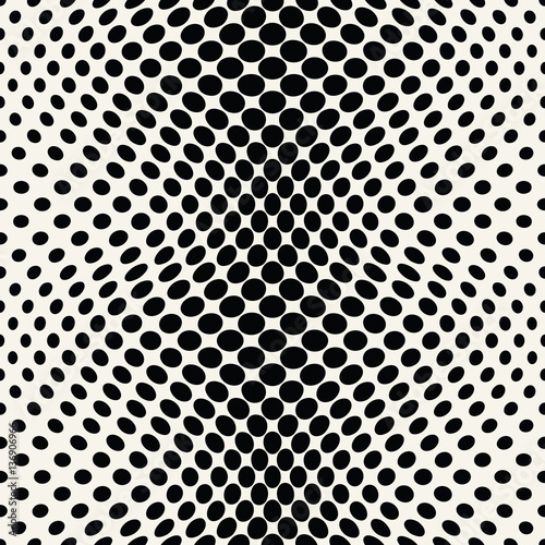 geometric circles gradient halftone seamless black and white pattern