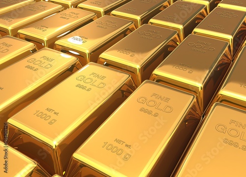 gold bars 3d illustration