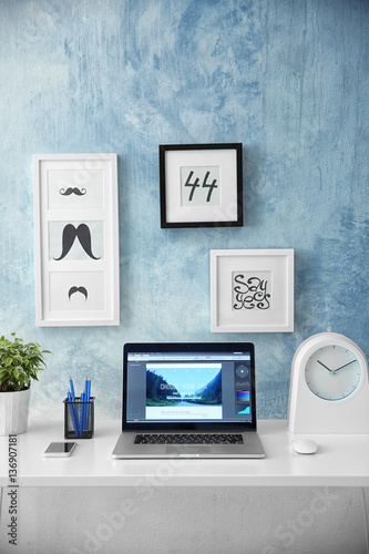 Comfortable workplace with ...