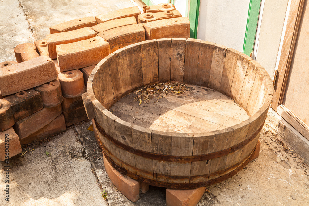 old wooden tub