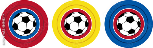 Three Cartoon Soccer Footballs