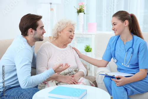 Nurse talking with grandmot...