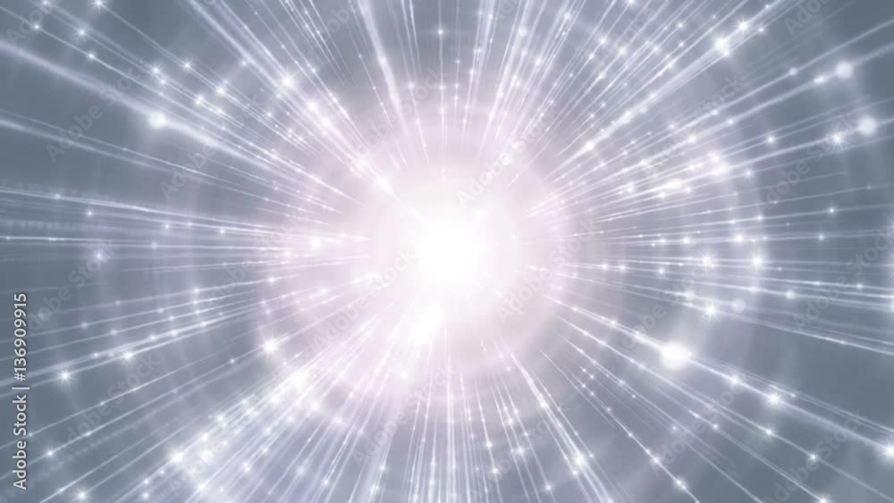 Abstract motion background shining light rays bokeh particles and energy waves loop.
