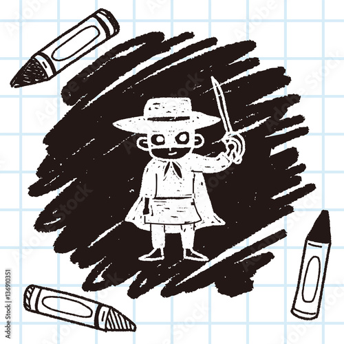 mask man doodle