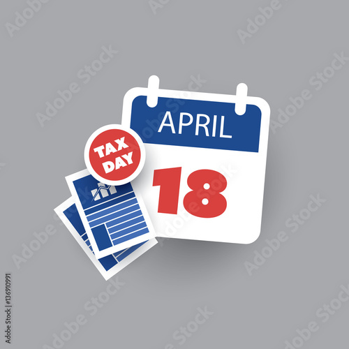  USA Tax Day Reminder Concept - Calendar Design Template Year 2023