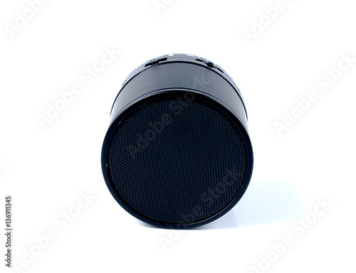 speakers electronic close up on white background. photo