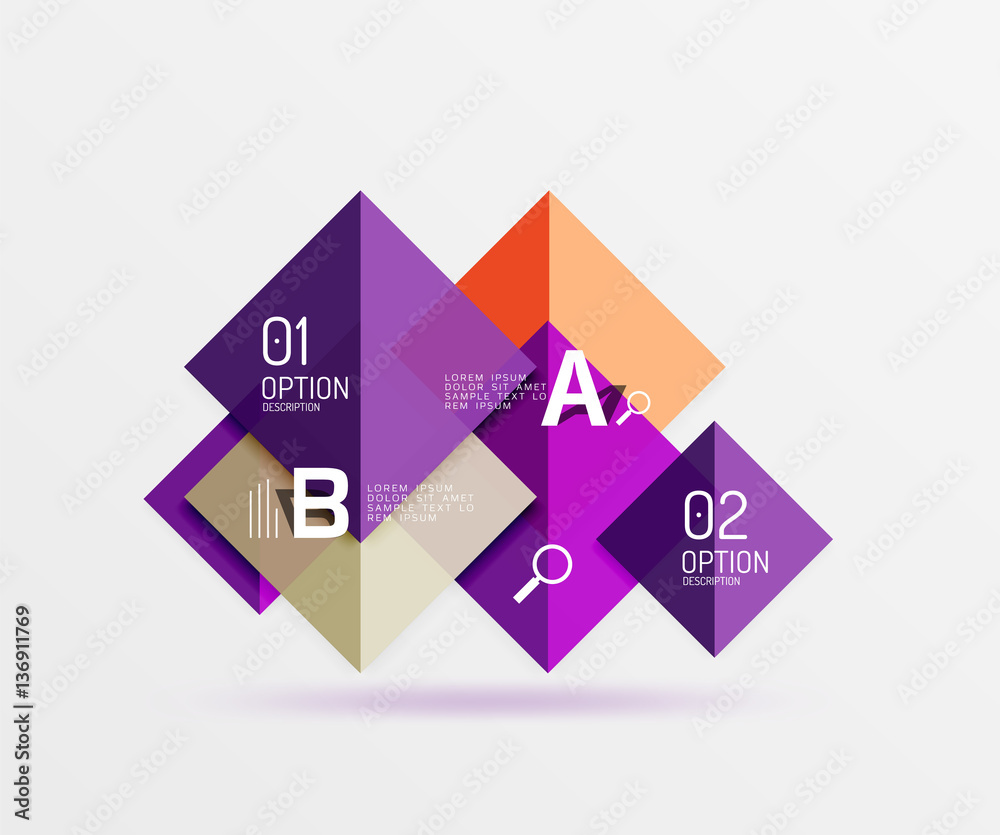 Glossy squares with text, abstract geometric design concept Glossy squares with text, abstract geometric design concept
