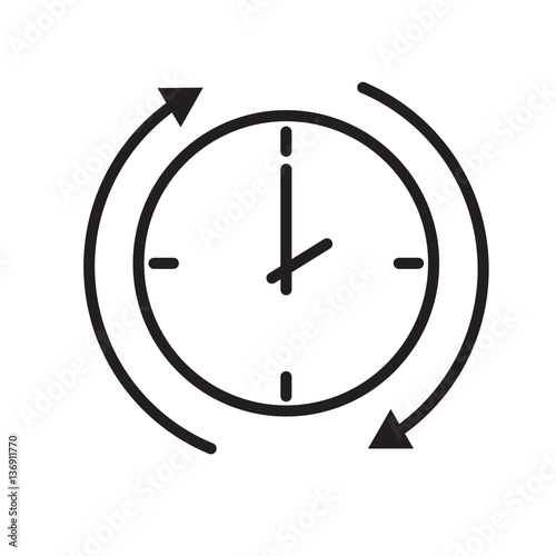 time arrow icon on white background. time arrow sign.