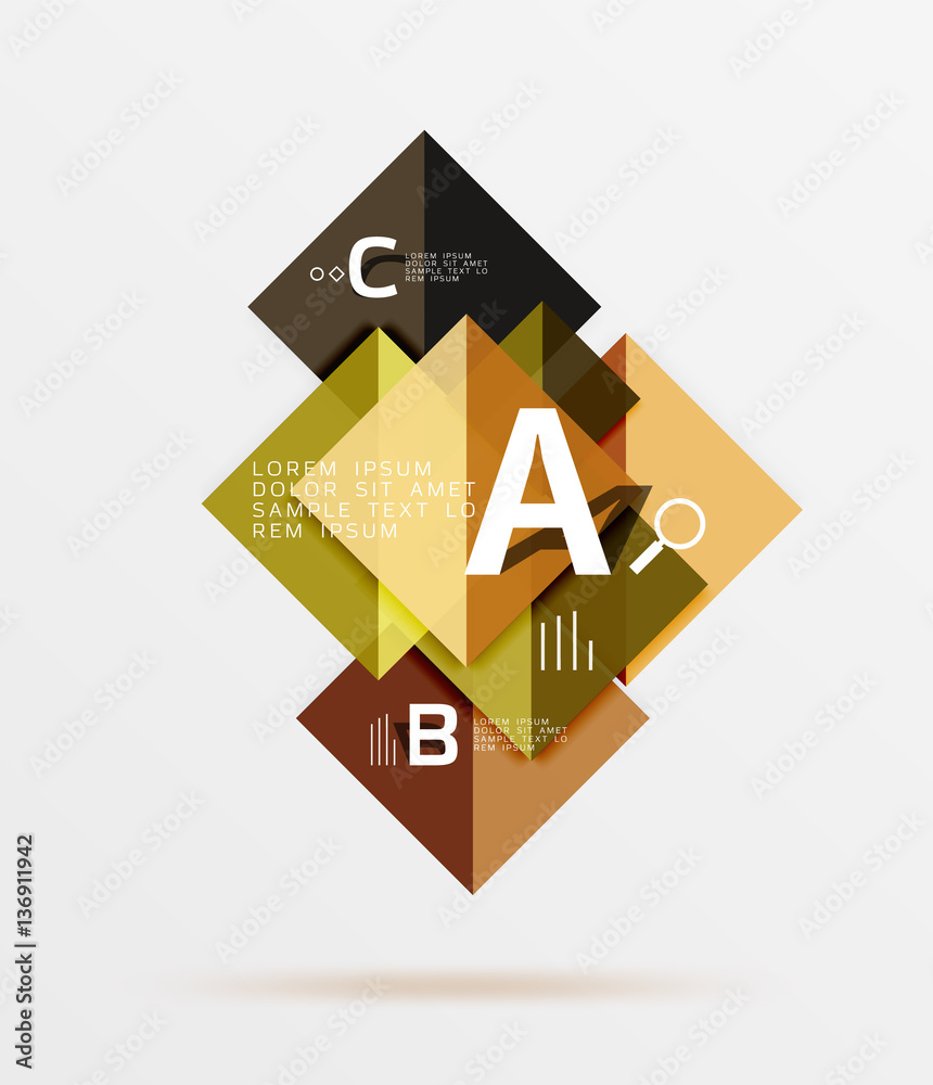 Glossy squares with text, abstract geometric design concept Glossy squares with text, abstract geometric design concept