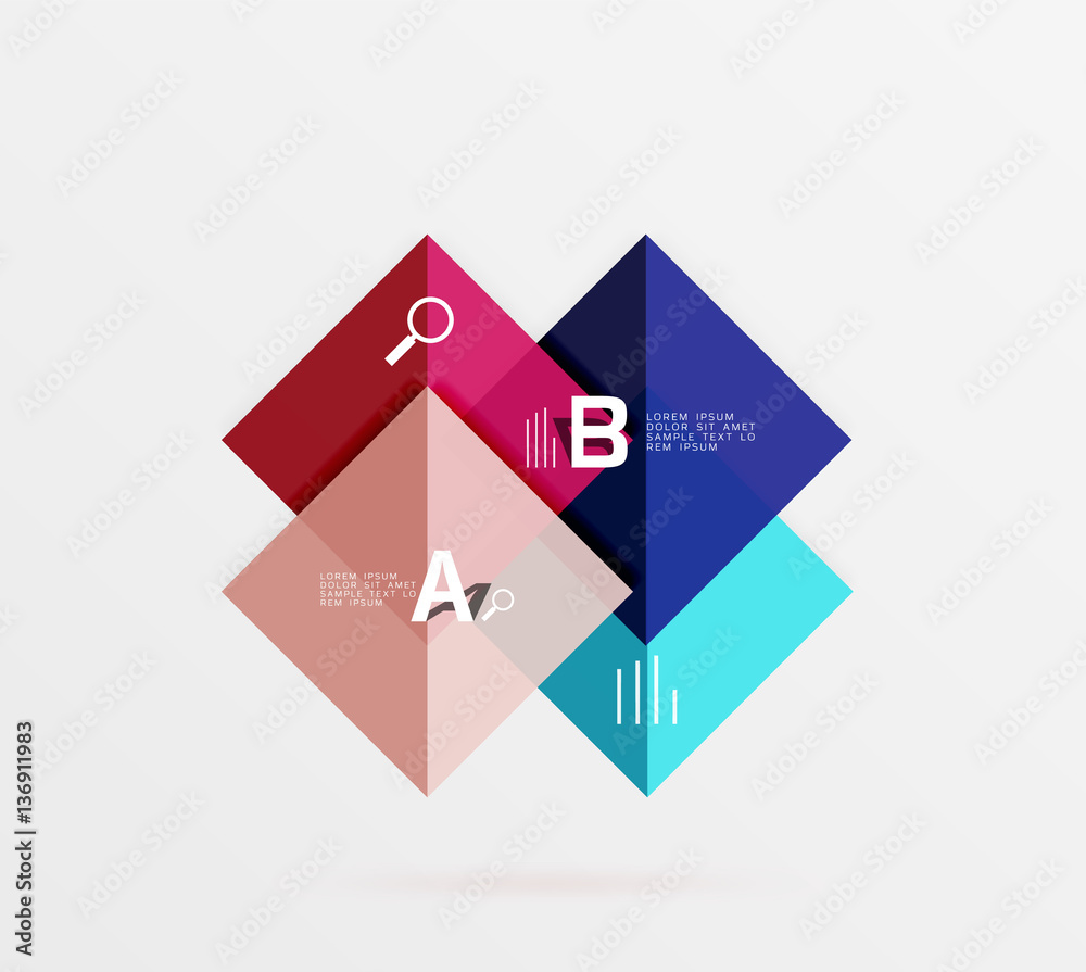 Glossy squares with text, abstract geometric design concept Glossy squares with text, abstract geometric design concept
