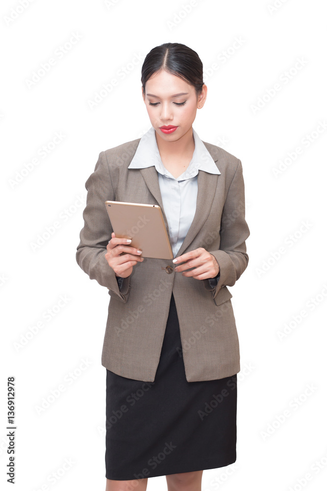 Businesswoman use of mobile phone. young woman used smart phone and tablet. Businesswoman use of mobile phone. young woman used smart phone and tablet.