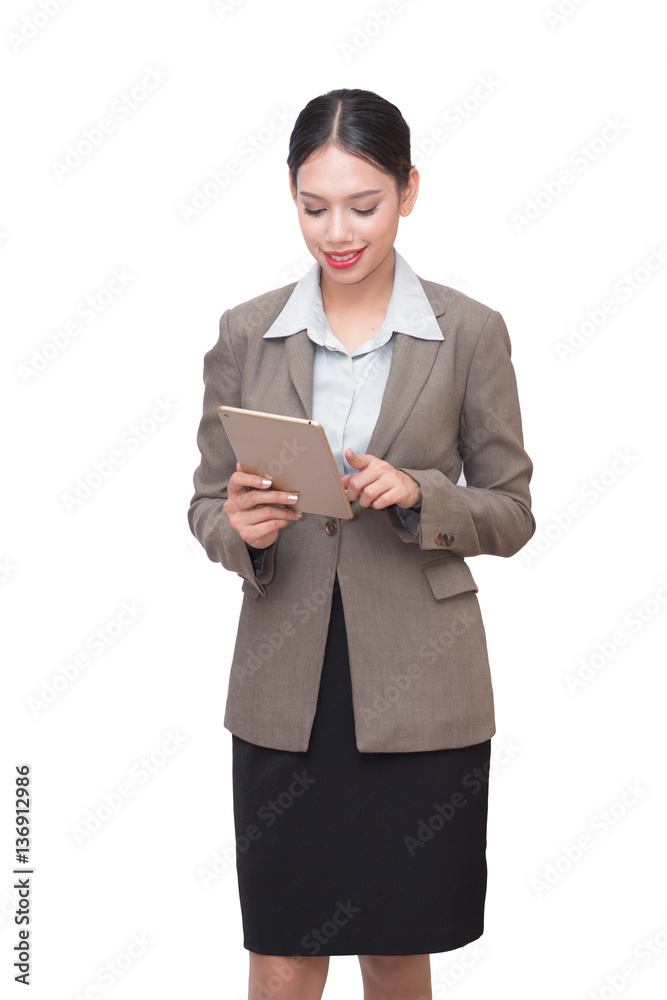 Businesswoman use of mobile phone. young woman used smart phone and tablet. Businesswoman use of mobile phone. young woman used smart phone and tablet.