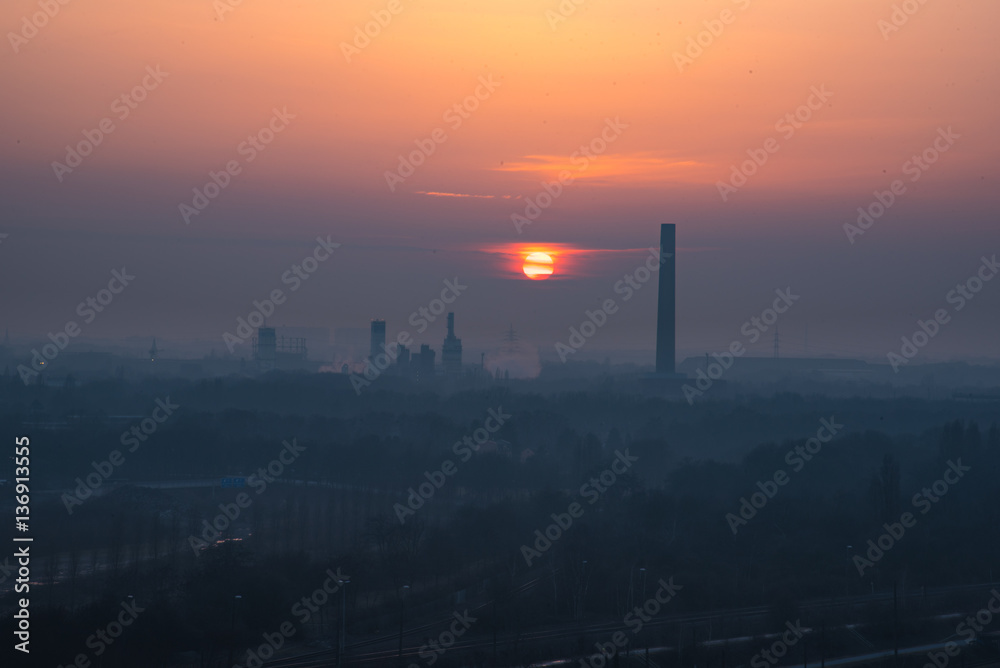 Sunset in Duisburg, Germany