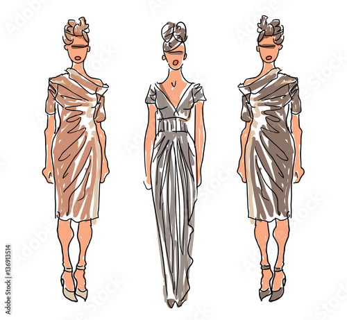 Sketch Fashion Women Models