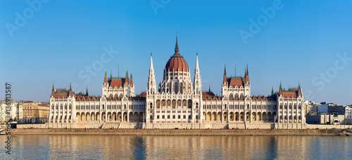 The Hungarian Parliament on river Danube in Budapest