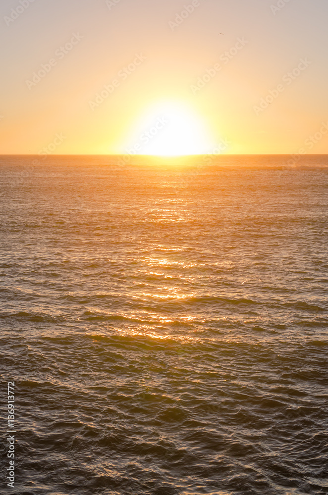 Obraz premium Tropical sunset on oceanic beach in Morocco, Africa