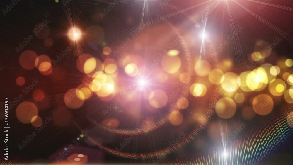 Abstract motion background shining light rays bokeh particles and energy waves loop.