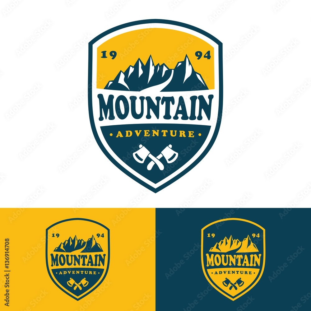 Obraz premium Mountain retro classic badge logo