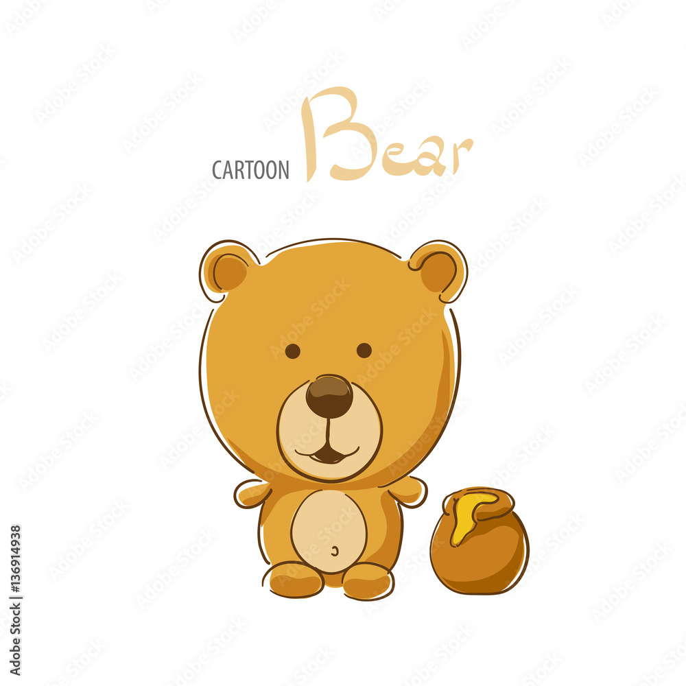 Obraz premium Cute cartoon bear