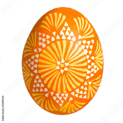Single Sorbian Easter Egg isolated on white