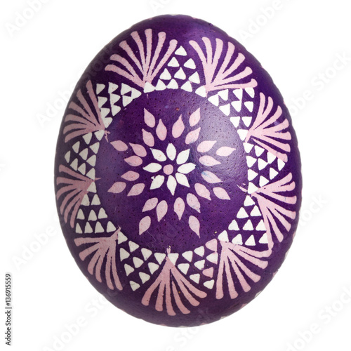 Single Sorbian Easter Egg isolated on white