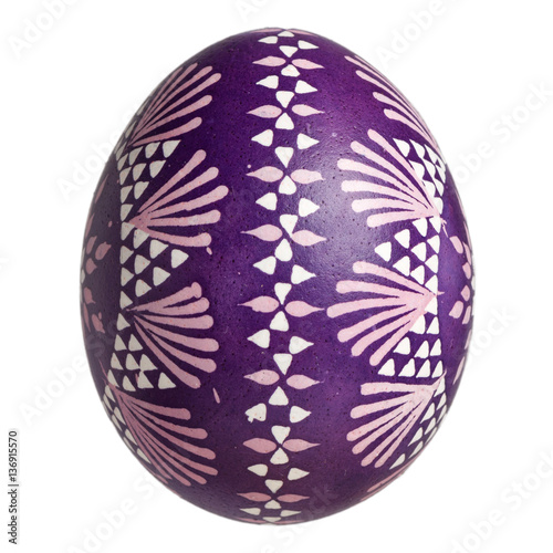 Single Sorbian Easter Egg isolated on white