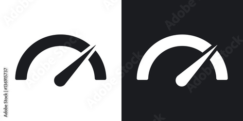 Vector performance measurement icon. Two-tone version on black and white background photo