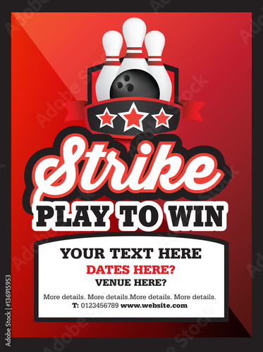 ten pin bowling club, event or advert style poster
