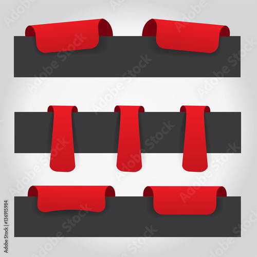 Blank red labels - vector