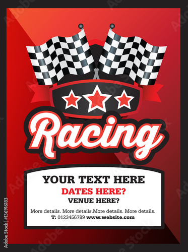 motorsport, racing, karting,  club, event or match advert style