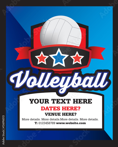 poster or advert for use promoting volleyball club, team or even