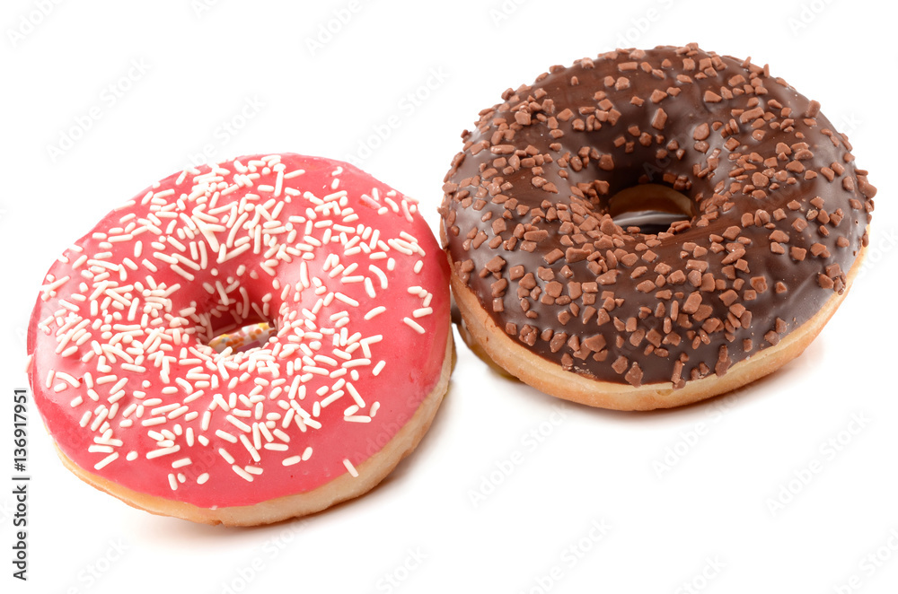 Donuts on a white background