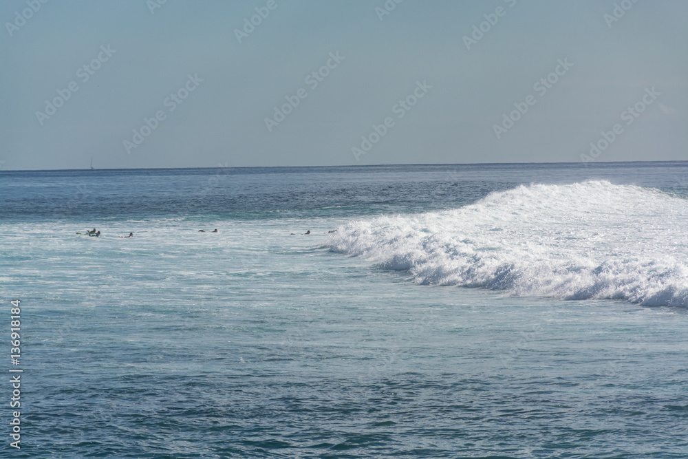 The coast of Atlantic ocean, ocean waves, winter on Tenerife, Canary islands