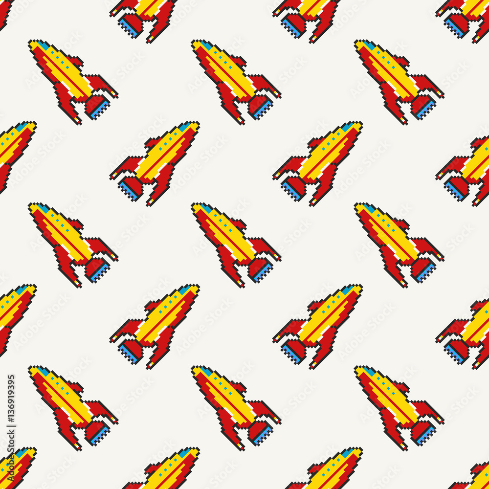 Retro modern stylish pattern with rows of bright yellow with red