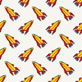 Retro modern stylish pattern with rows of bright yellow with red