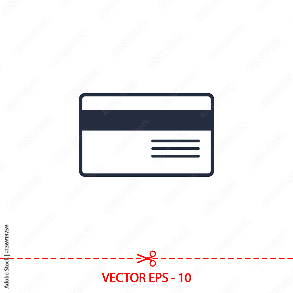 Bank credit card icon, vector illustration. Flat design style Bank credit card icon, vector illustration. Flat design style