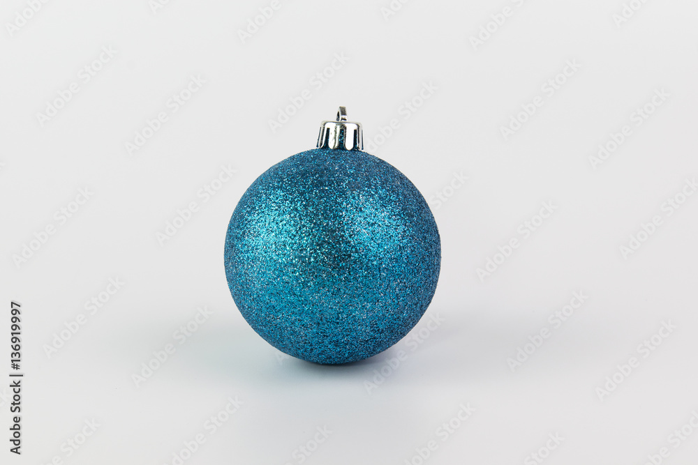 Blue christmas ball isolated on white background Blue christmas ball isolated on white background