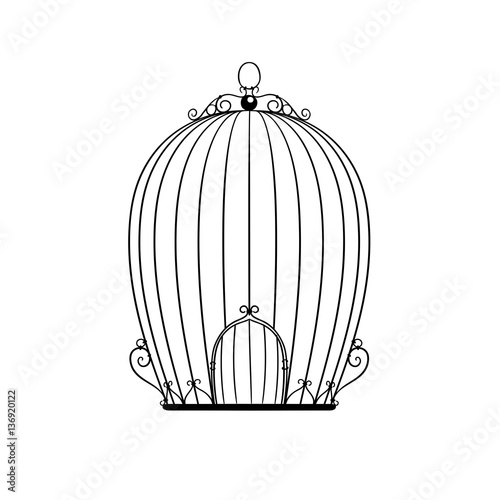 silhouette patterned birdcage