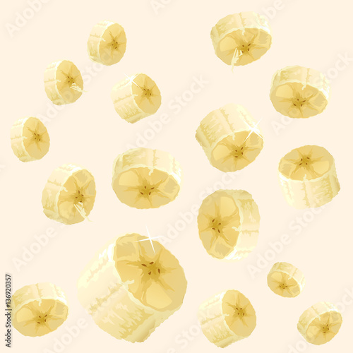 Vector illustration of a set of banana slices