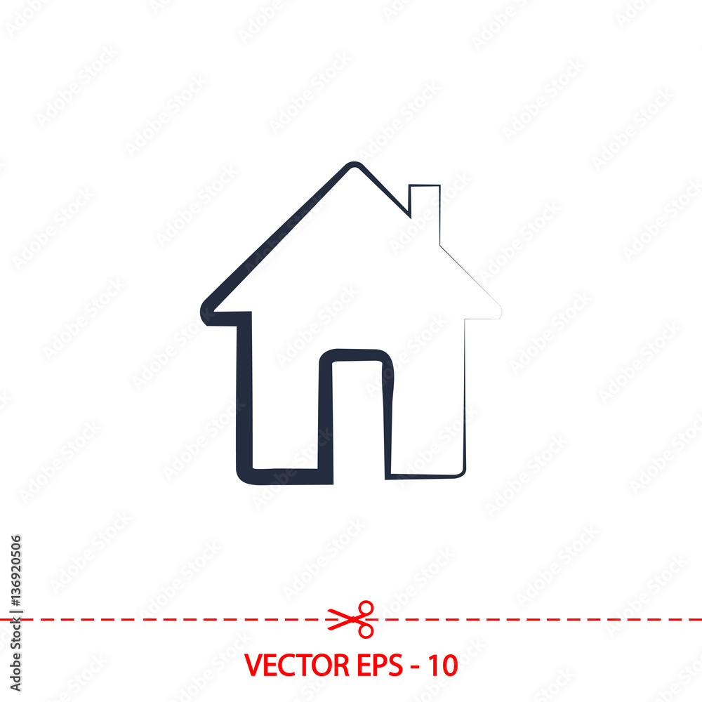 Fototapeta premium house icon, vector illustration. Flat design style