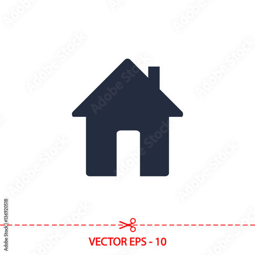 house icon, vector illustration. Flat design style