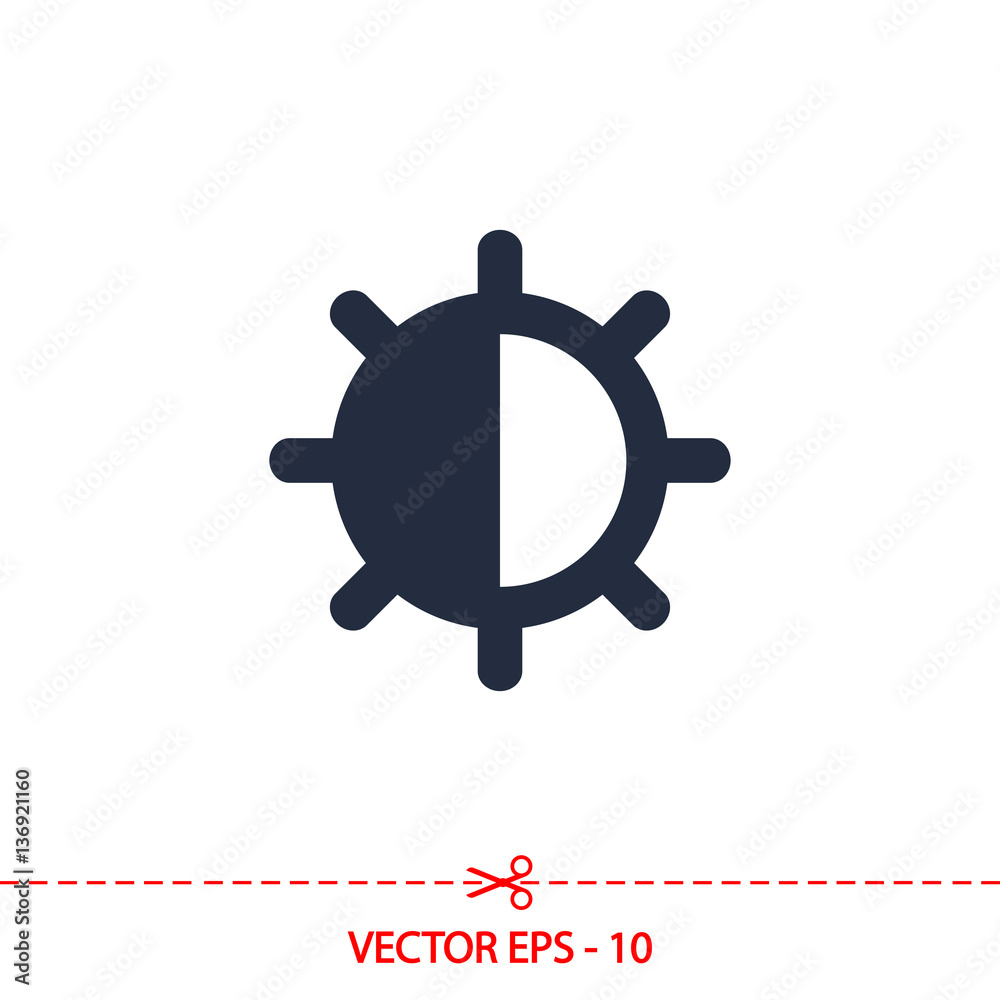Fototapeta premium brightness and contrast icon, vector illustration. Flat design style