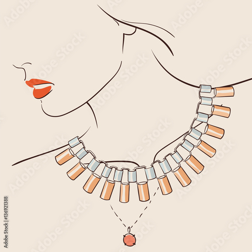 Beautiful woman wearing a necklace
