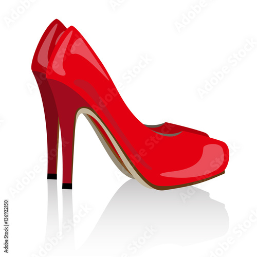 vector red realistic women shoes