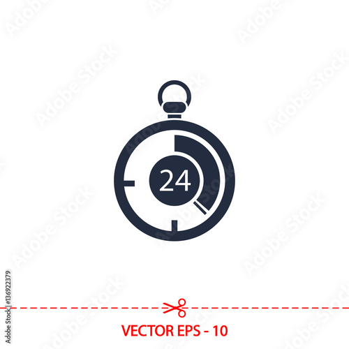 stopwatch icon, vector illustration. Flat design style